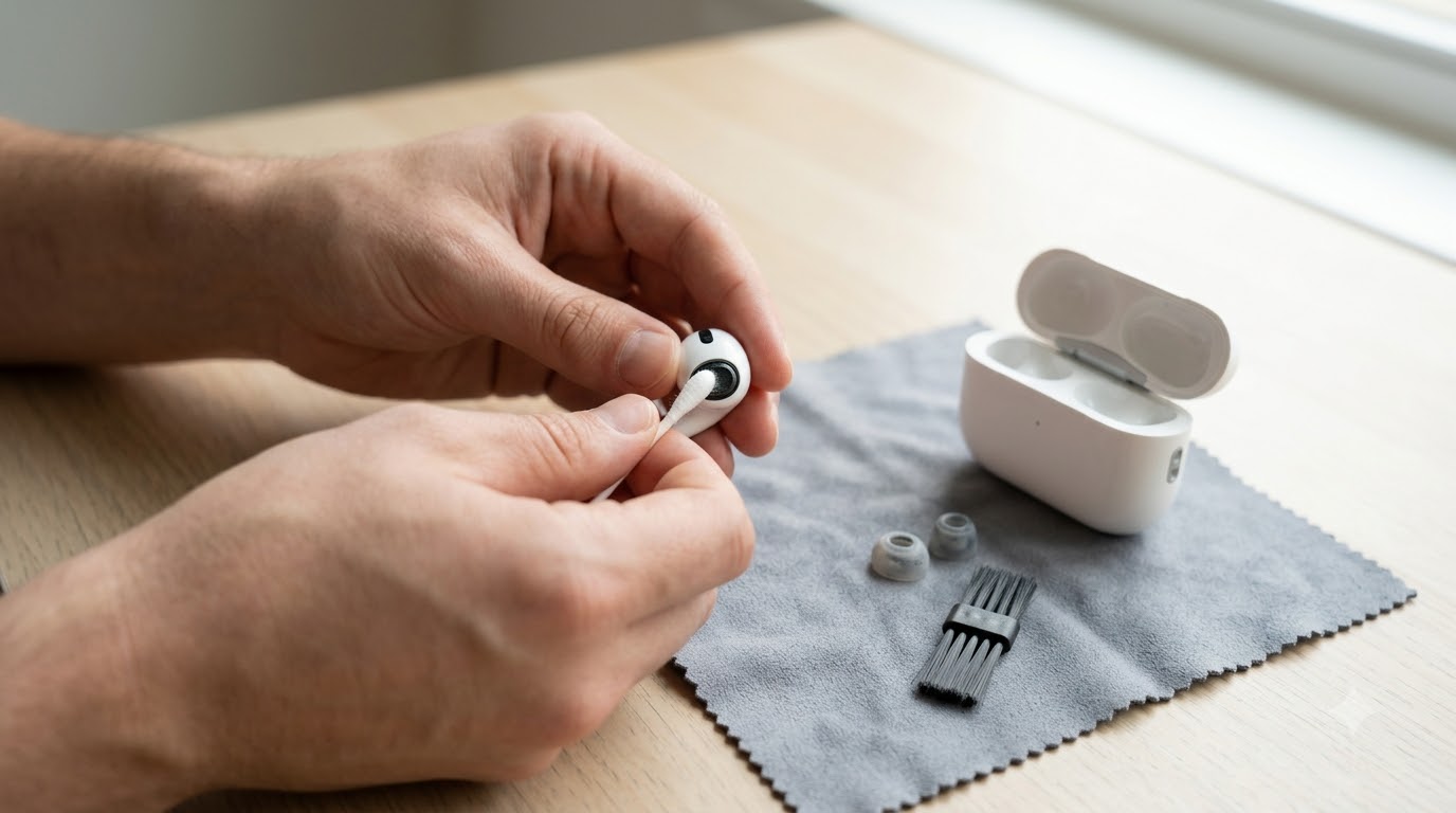 Năm bước vệ sinh tai nghe Bluetooth tại nhà Quy trình làm sạch tai nghe TWS và hộp sạc theo từng bước