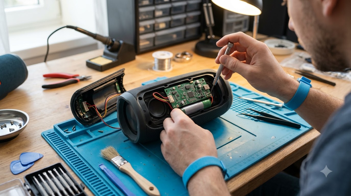 Khởi động lại loa Bluetooth khi âm thanh bất thường Người dùng khởi động lại loa Bluetooth theo hướng dẫn của nhà sản xuất