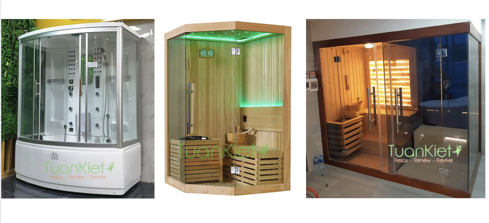 1.Phòng xông hơi ướt – 2.Xông hơi khô – 3.Xông hơi kết hợp